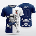 Maillot de Football Manga - Édition Luffy (Bleu Nuit & Blanc)