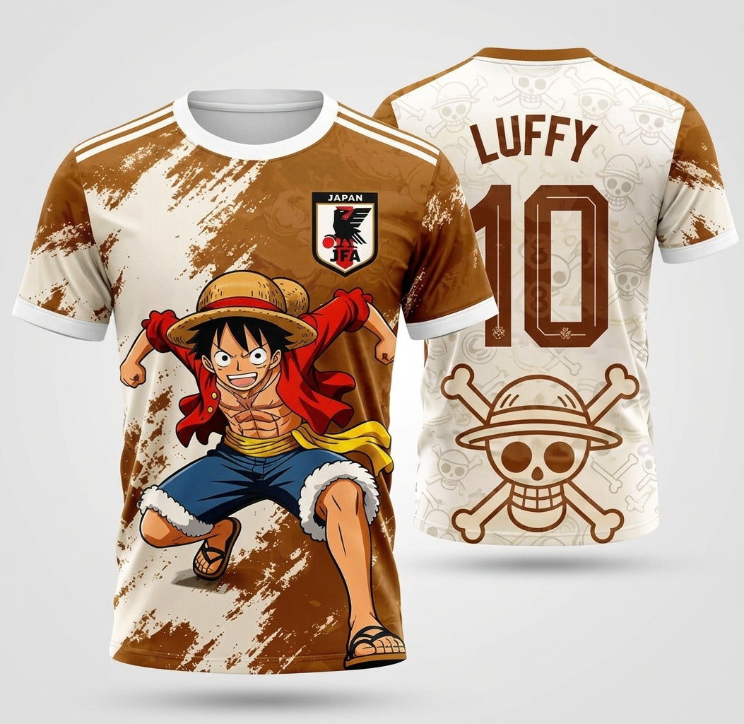 Maillot de Football Manga - Édition Luffy (Chocolat & Crème)